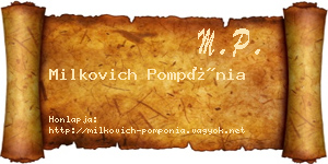 Milkovich Pompónia névjegykártya